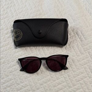 Ray-Ban Black Frame with Dark Red Lenses Sunglasses